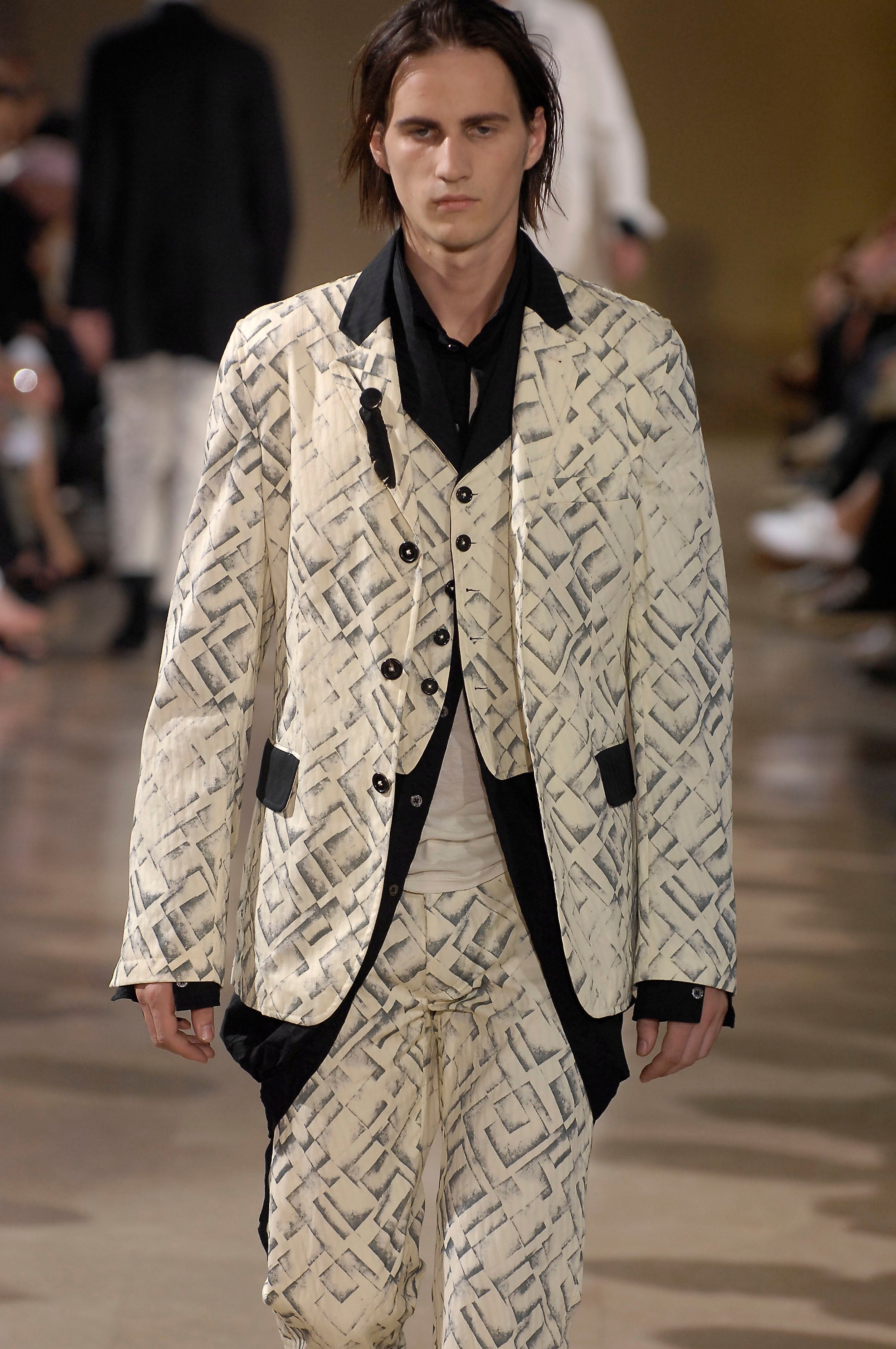 Ann Demeulemeester Spring 2008 Abstract Tyre Print Gillet Vest Top XS - 3