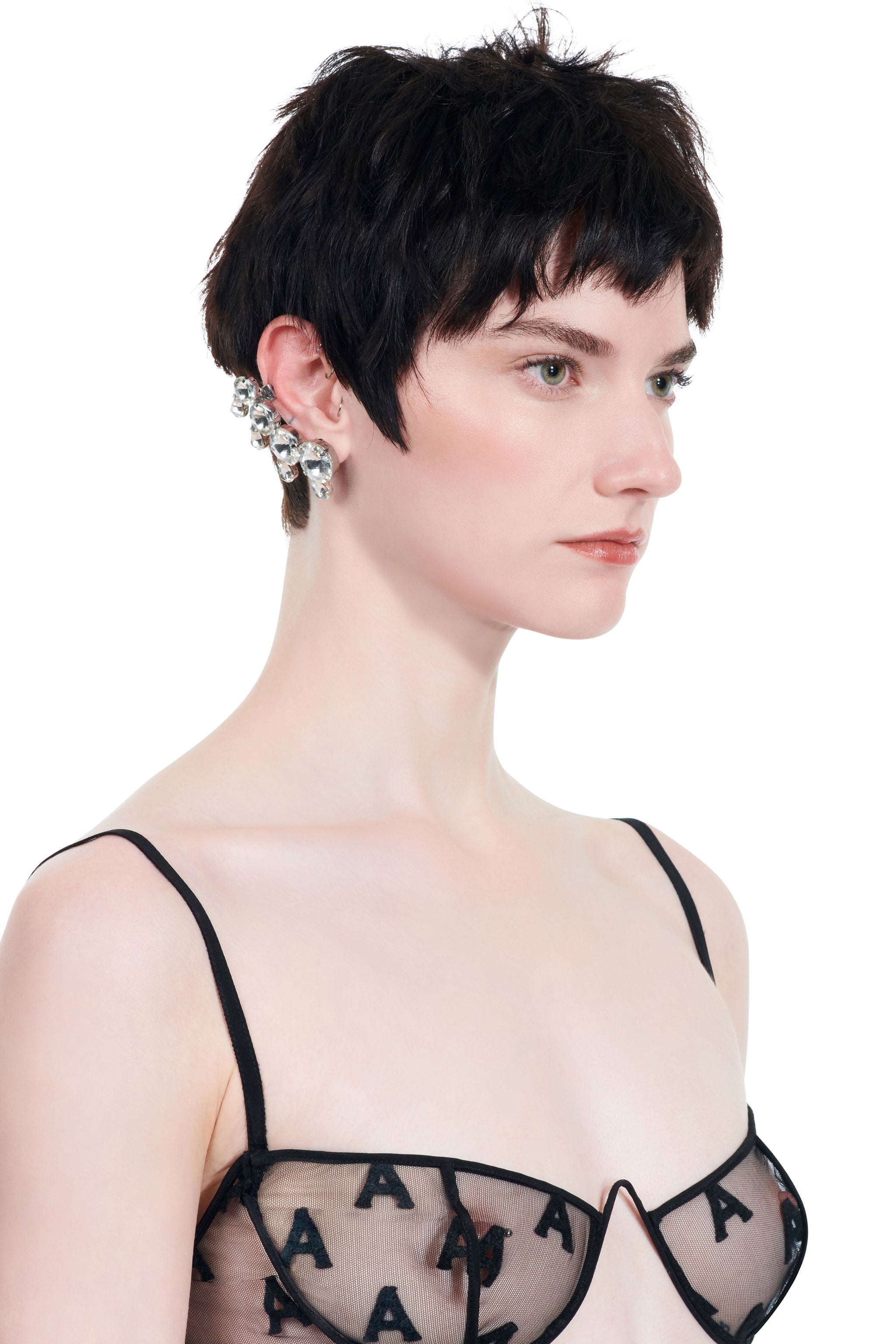 CRYSTAL WATERMELON SEED EARCUFF - 1
