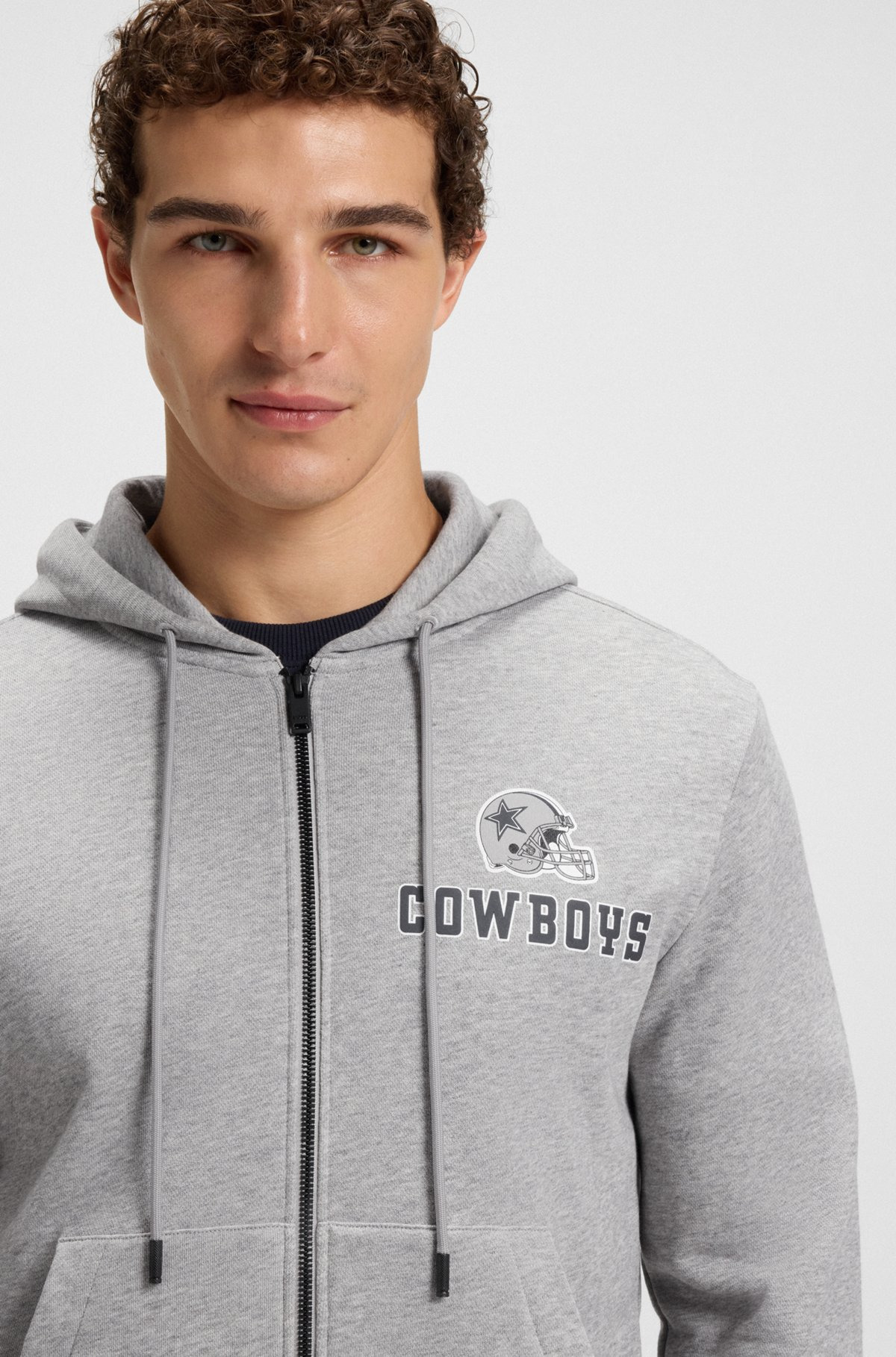 BOSS X DALLAS COWBOYS ZIP-UP HOODIE WITH ALTERNATIVE LOGO - 3