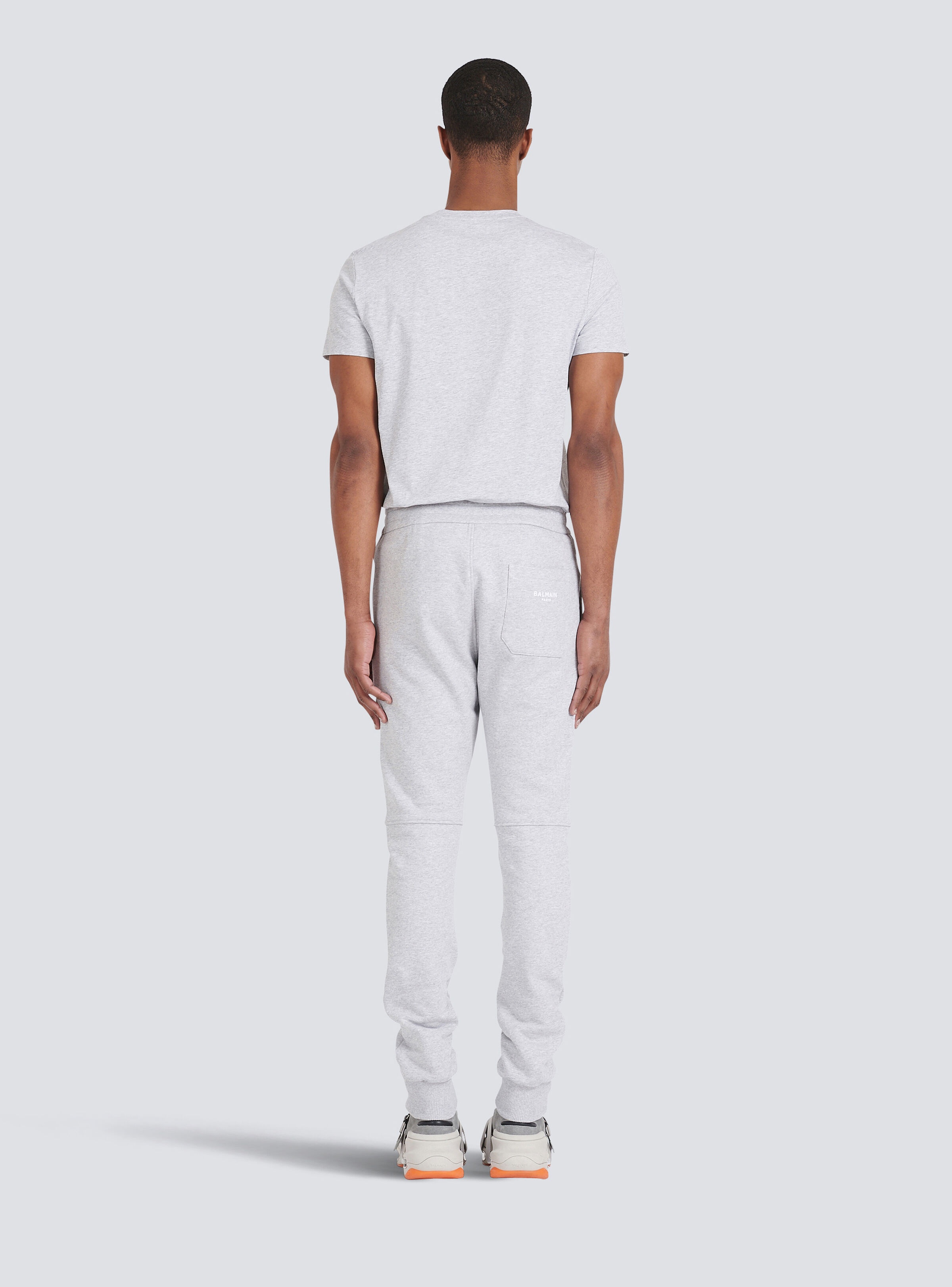 Eco-designed cotton sweatpants with flocked Balmain Paris logo - 4