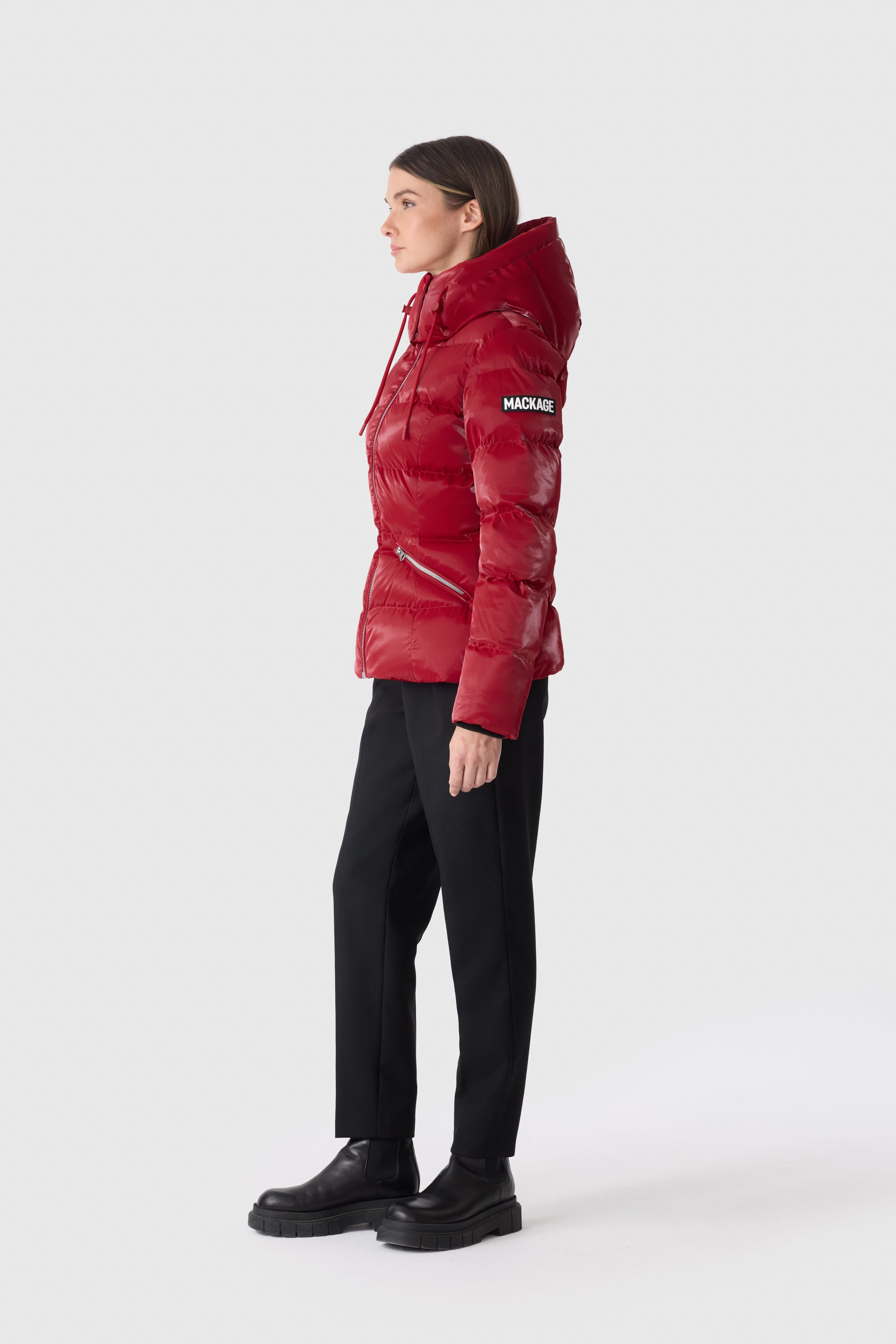 MADALYN-GLO High-Gloss Down Jacket With Removable Hood - 3