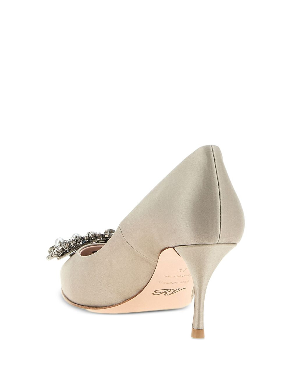 65mm Efflorescence jewel-buckle satin pumps - 3