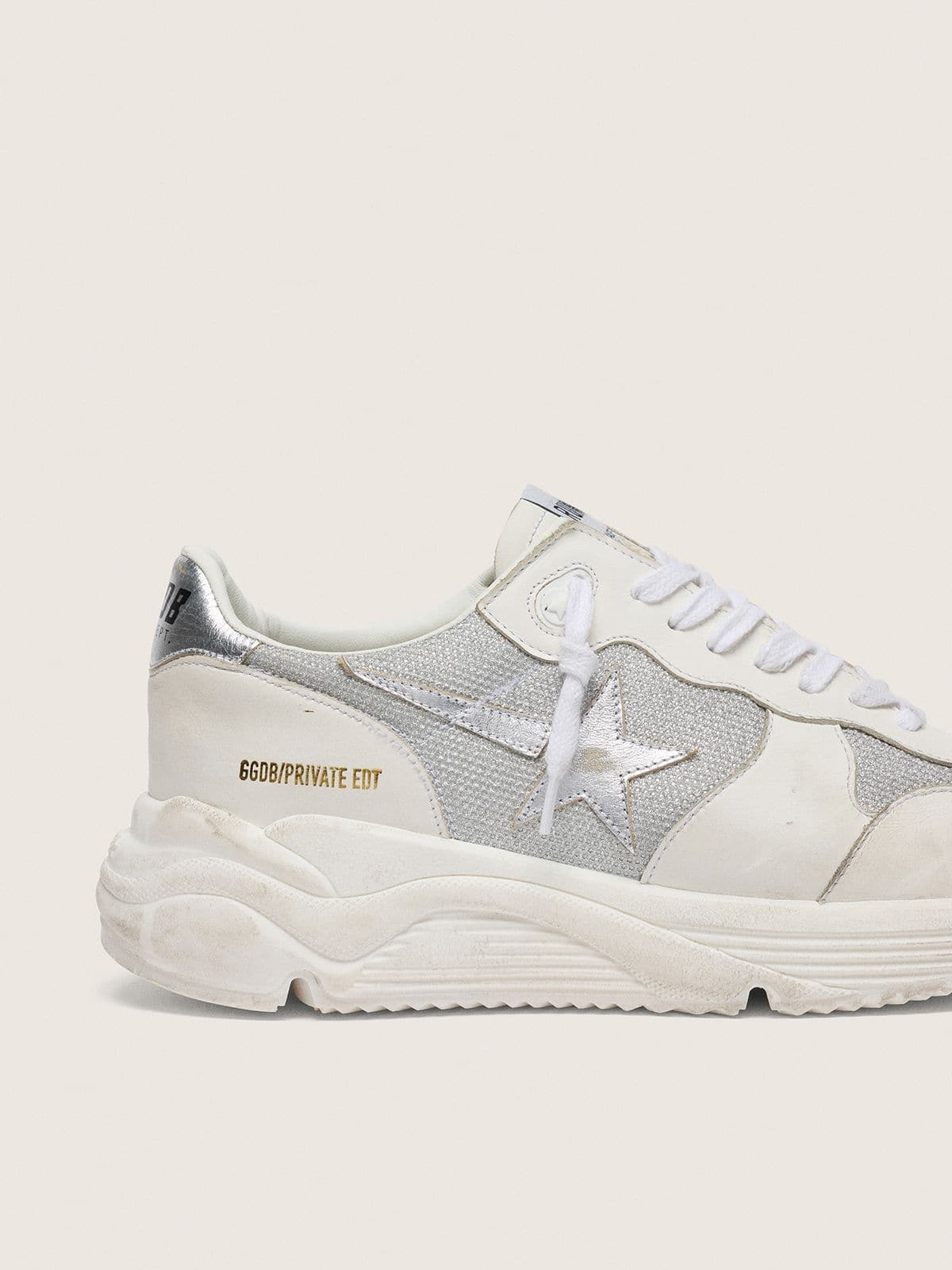 Women’s Running Sole in mesh and nubuck with silver metallic leather star - 4