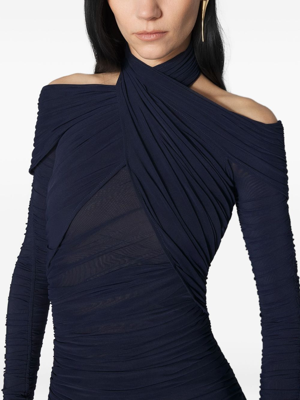 draped midi dress - 4