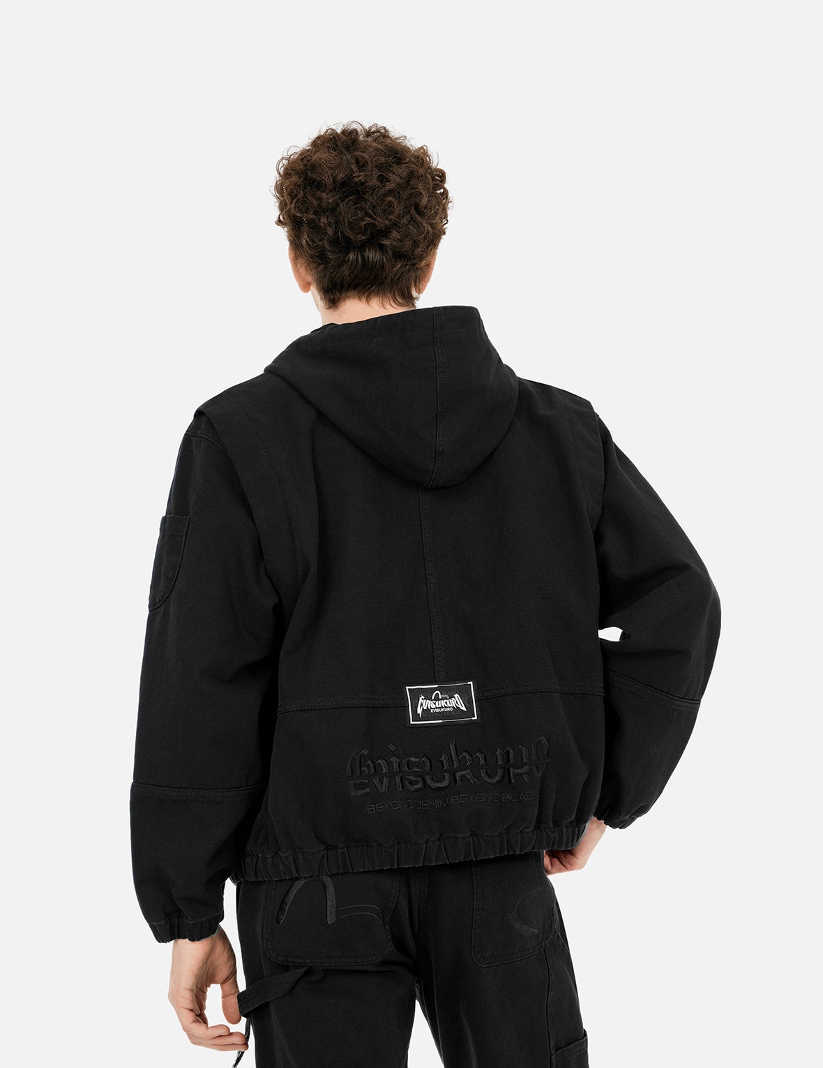 Logo Embroidery Boxy Hooded Jacket - 4
