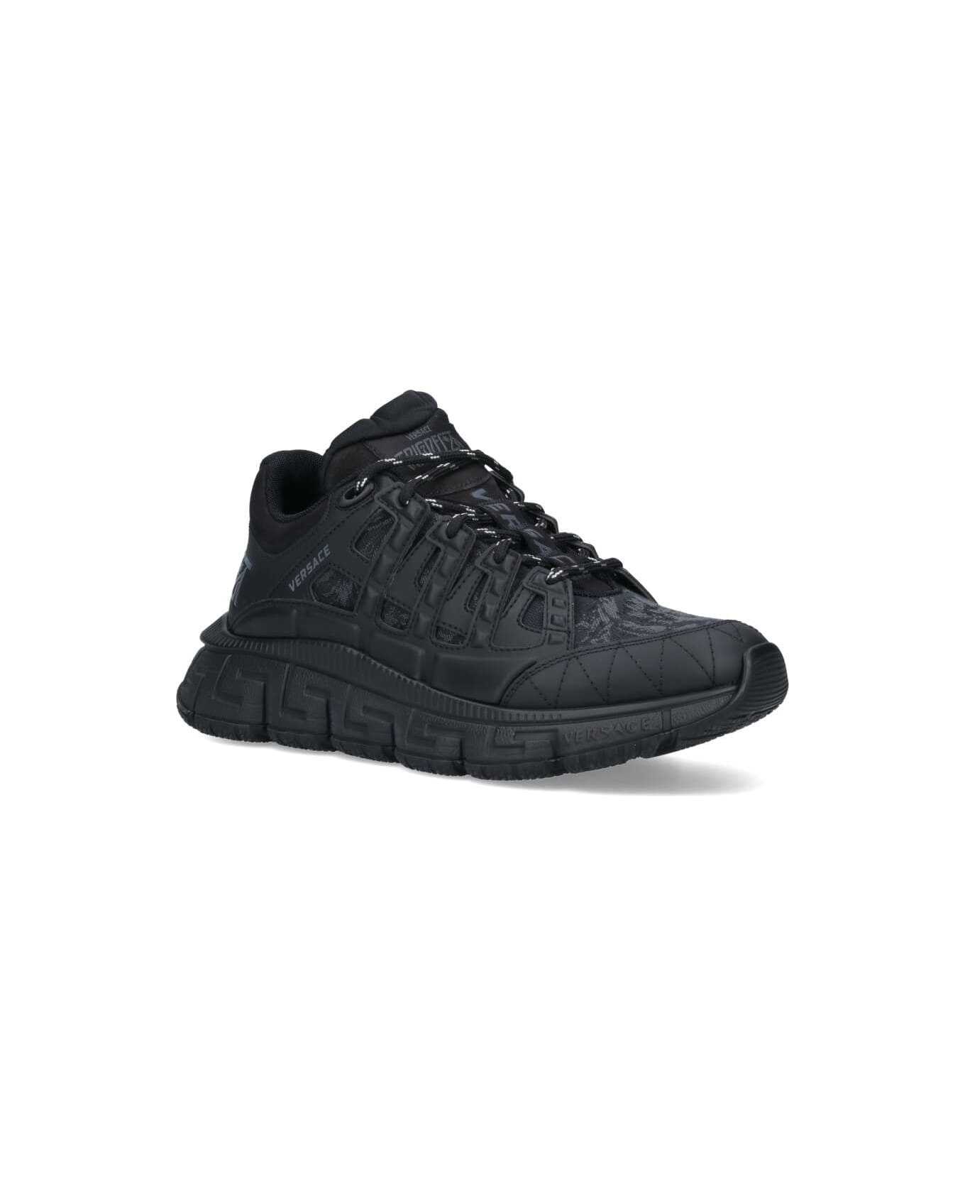 Black Fabric Blend Sneakers - 2