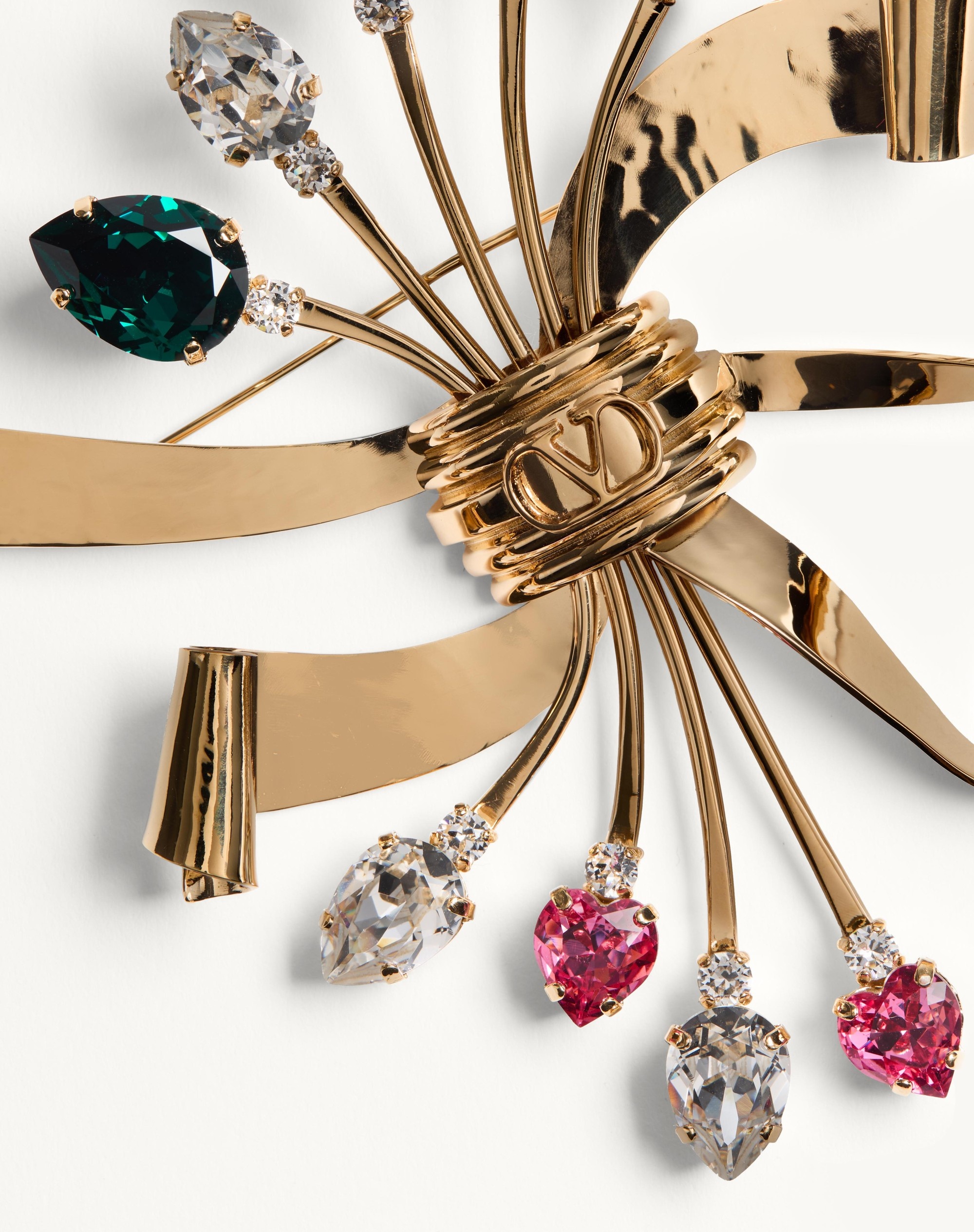 PAPIER FLORAL BROOCH IN METAL AND SWAROVSKI CRYSTALS ® - 3