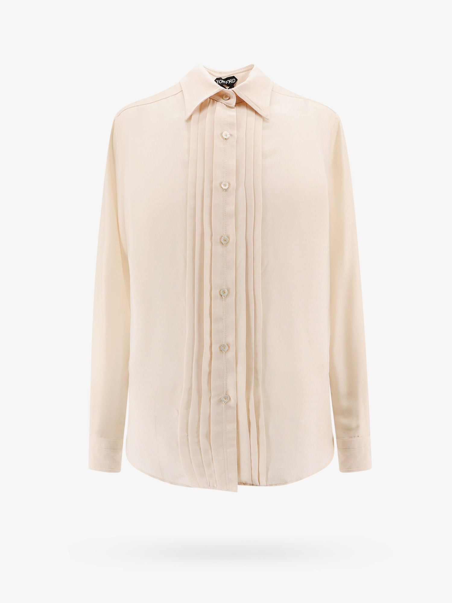 Silk Shirt With Pleated Detail - 1
