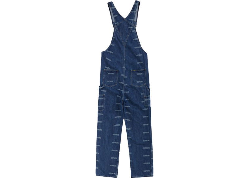 Supreme Supreme Logo Denim Overalls Blue outlook