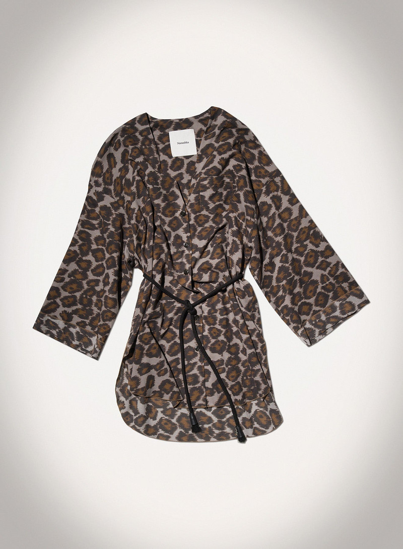 Nanushka Printed Cotton Voile Top outlook