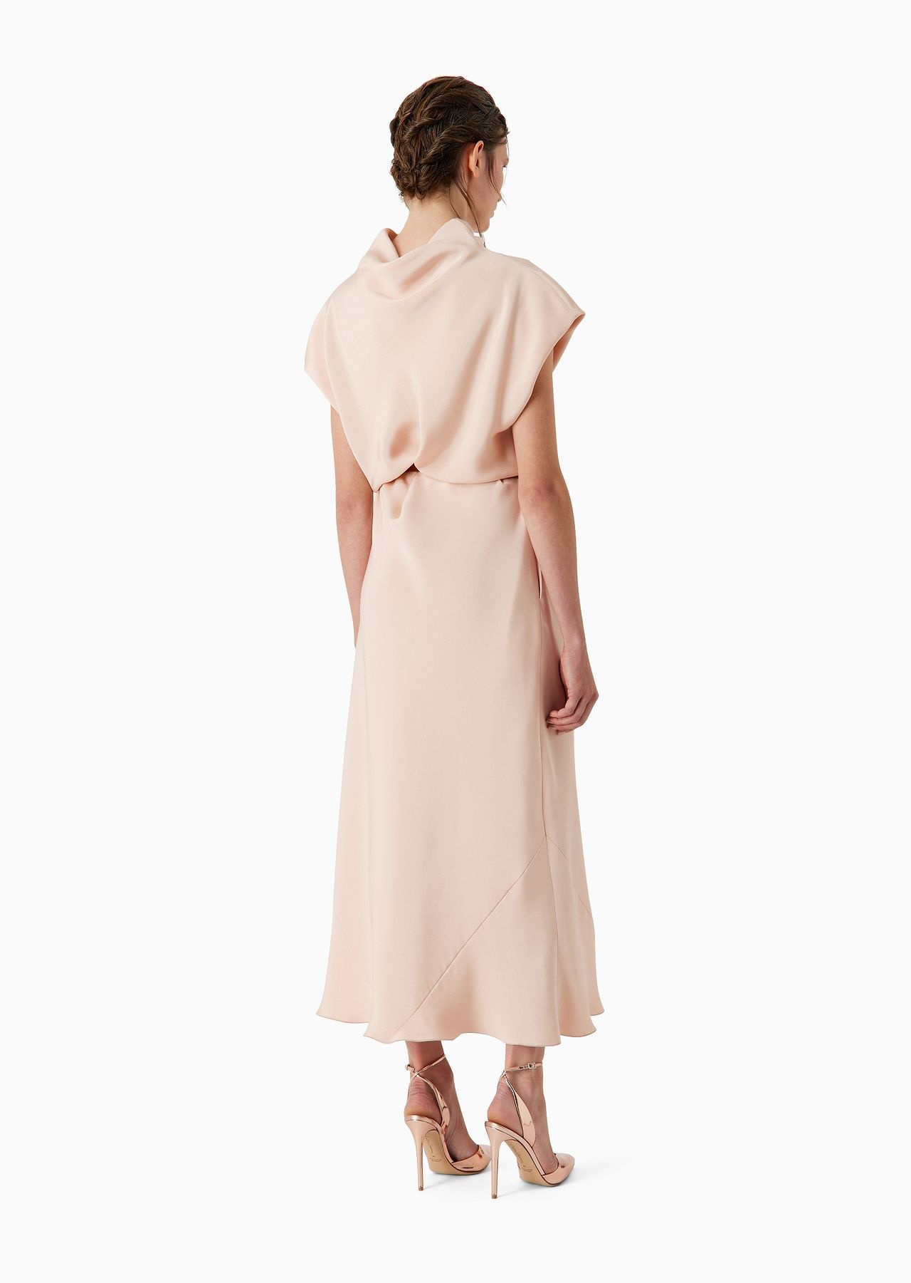 ワンピース GIORGIO ARMANI MAROCAIN GLITTERY SILK LONGUETTE DRESS GIORGIO ARMANI Marocain glittery silk midi dress | REVERSIBLE