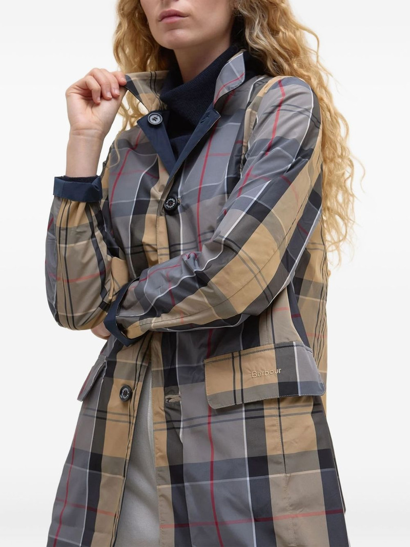 Babbity reversible plaid-lined raincoat 4