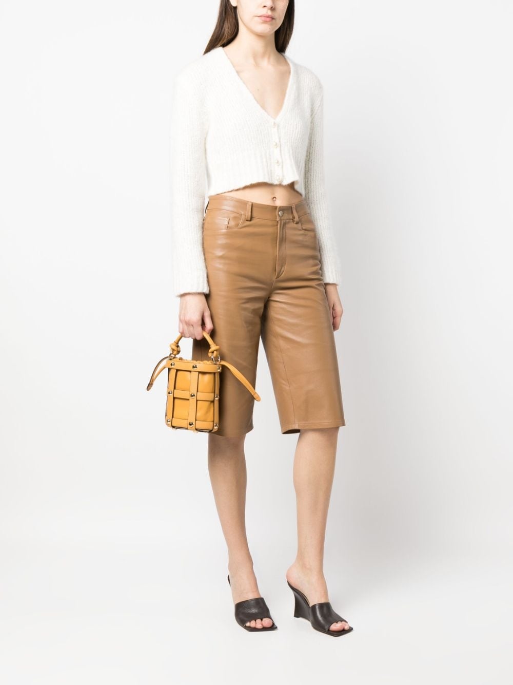 Cage calf-leather bucket bag - 2