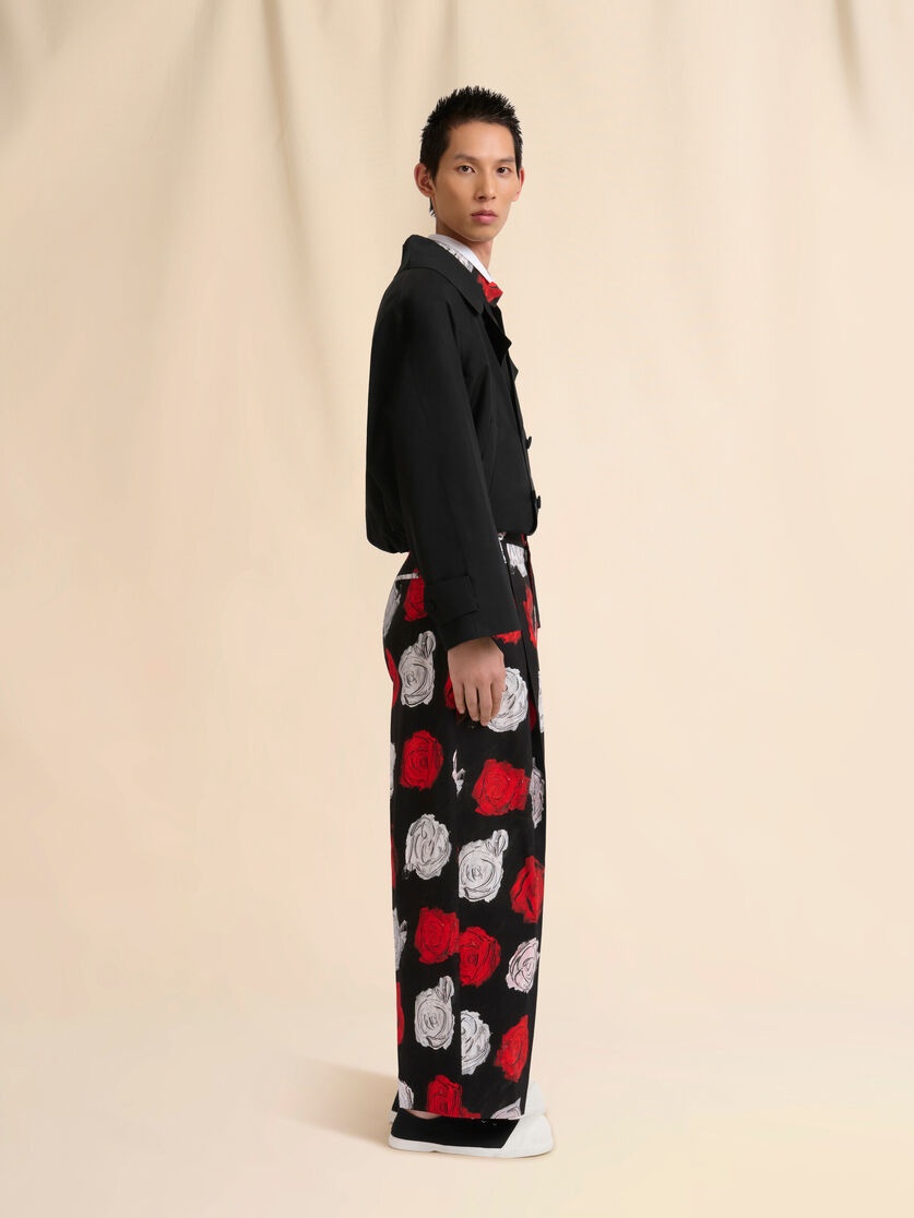 BLACK POPLIN DOUBLE-BREASTED JACKET - 6