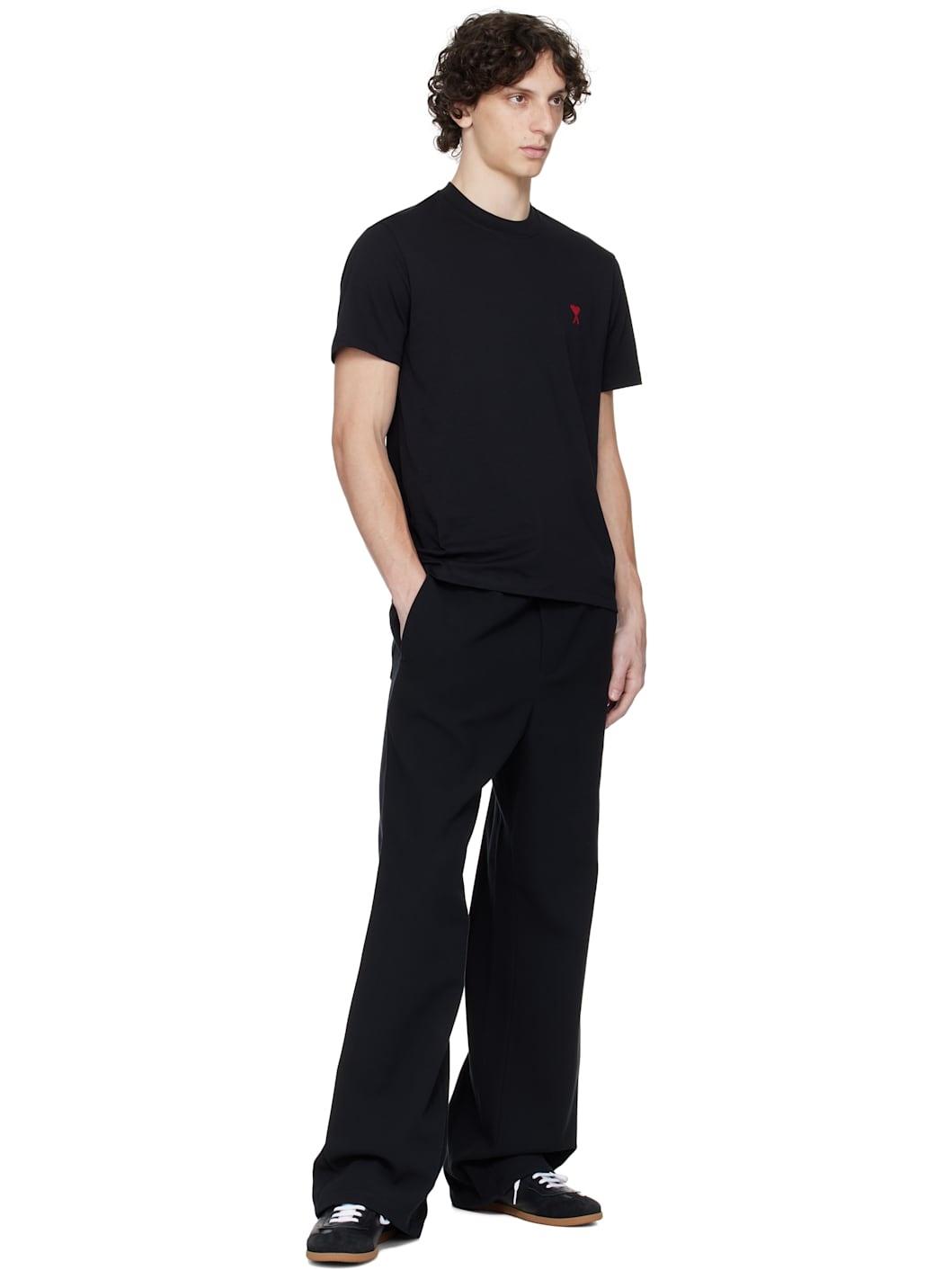 Black Cotton Ami de Coeur T-shirt - 4