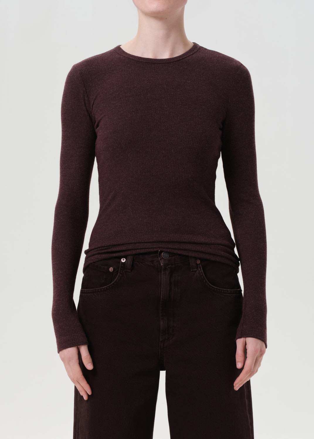 DELPHI SLIM TEE IN RAISIN - 2