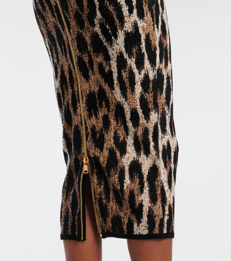 halterneck leopard-print 미디 드레스 5