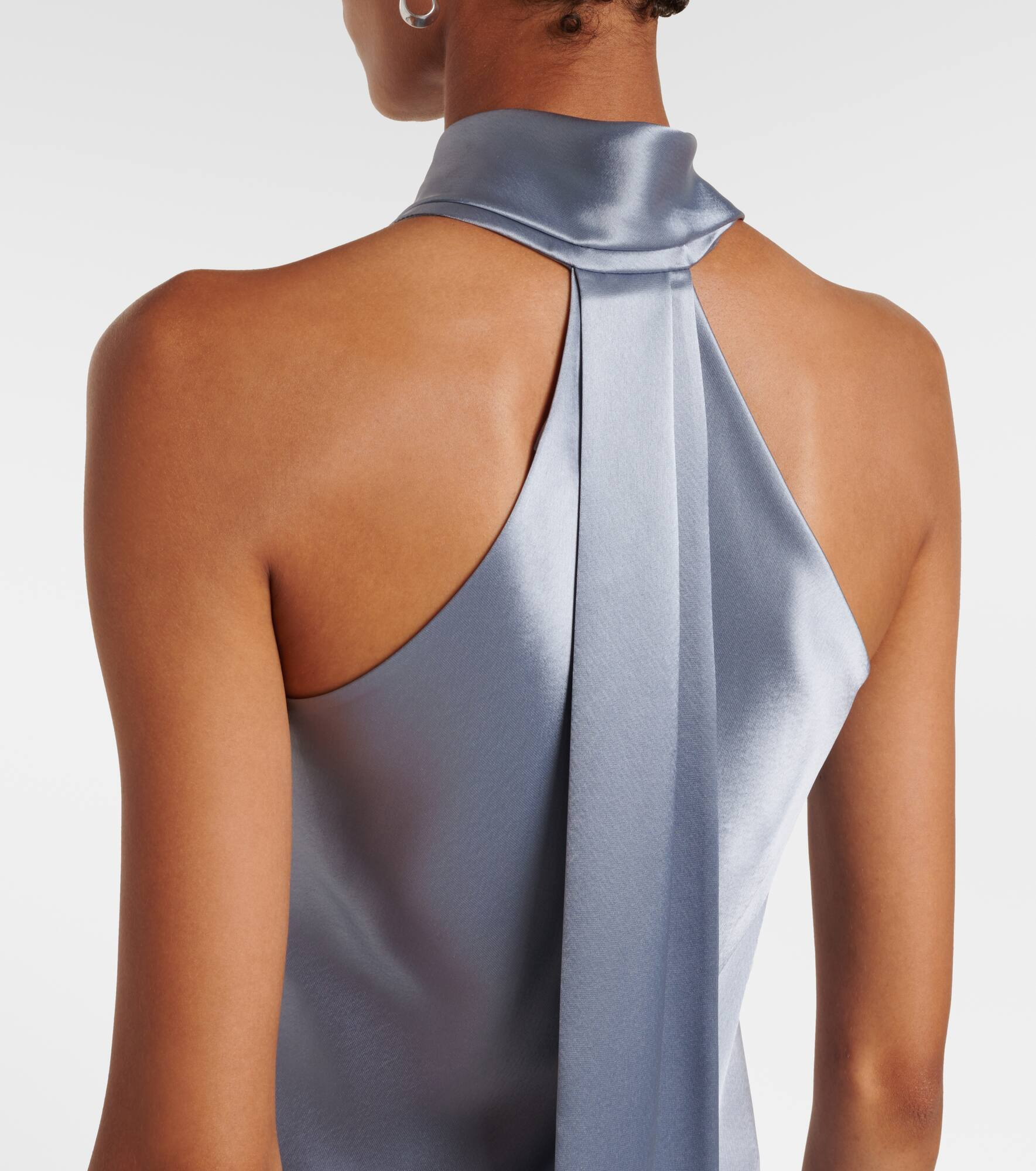 Cropped Pandora satin midi dress - 6