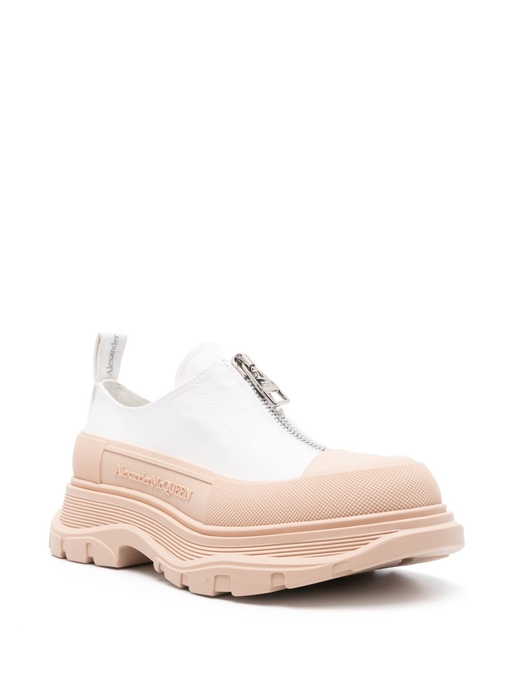 cotton and leather chunky trainers - 2