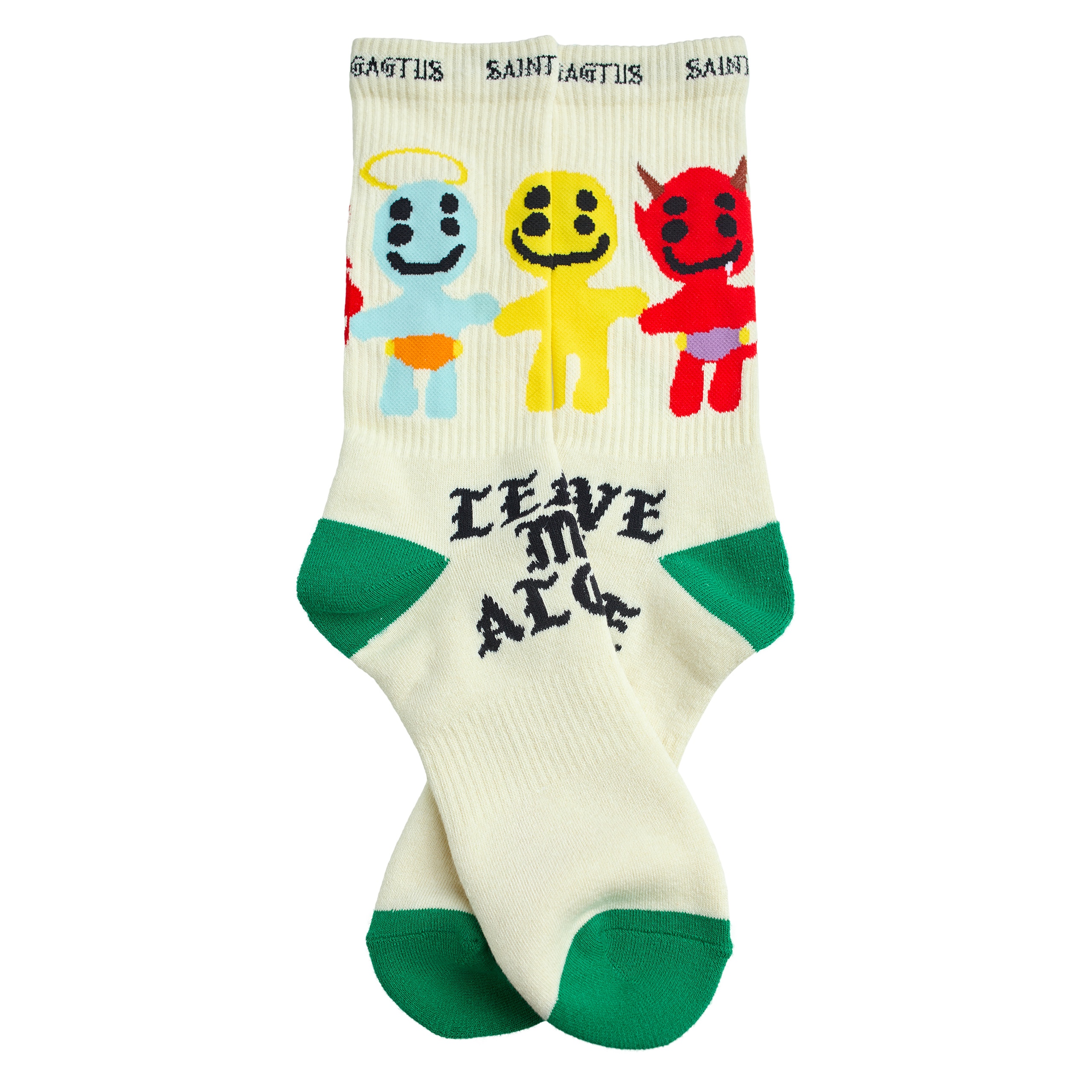 BEIGE PRINT SOCKS - 3