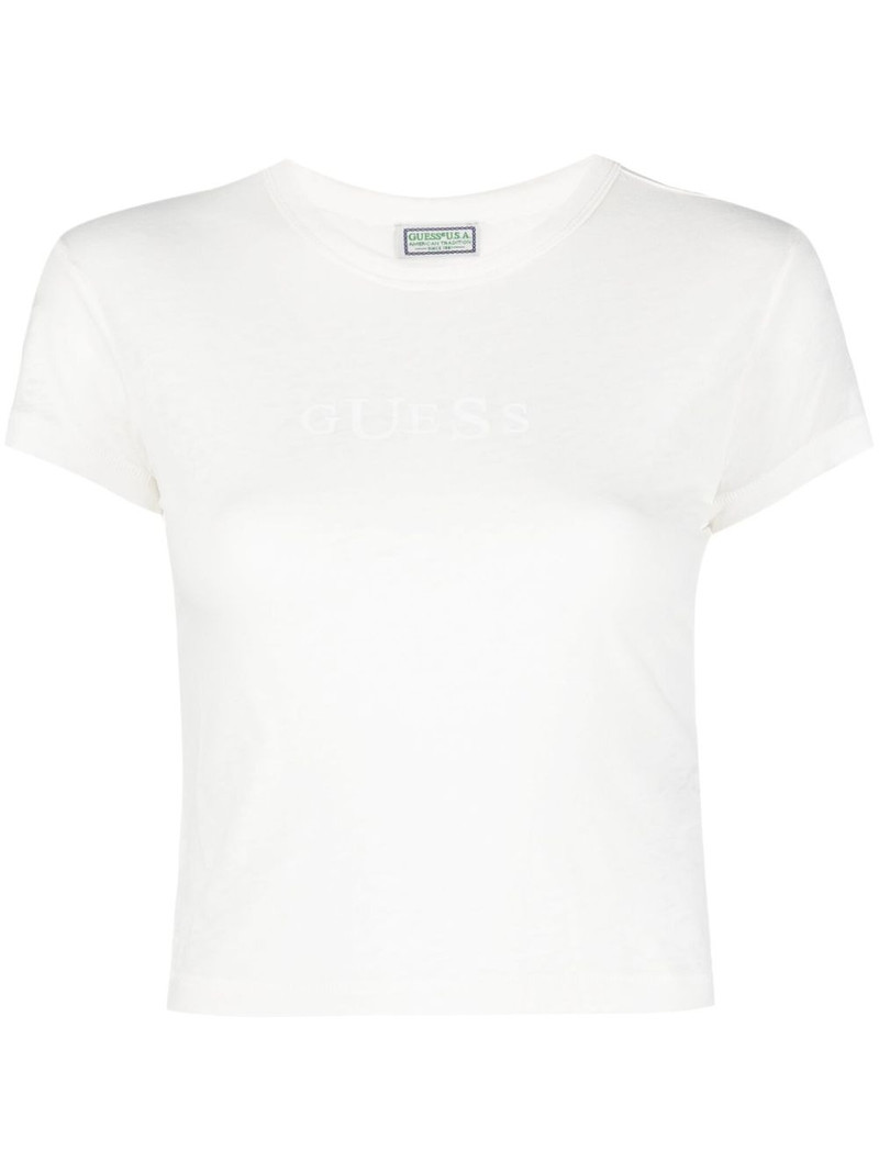 logo-print cropped T-shirt 1
