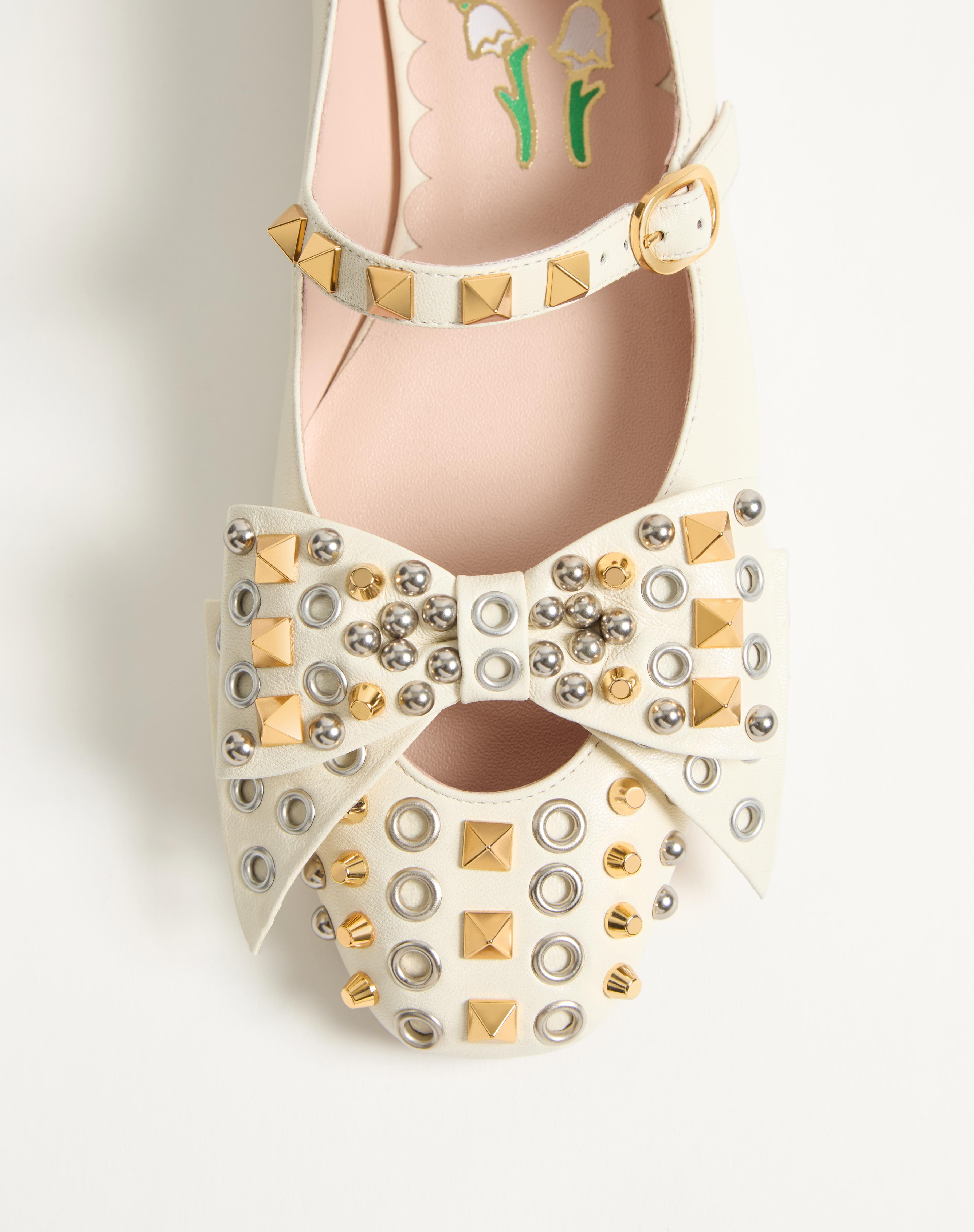 MARY-JANE BOWOW BALLERINA IN KIDSKIN WITH STUDS - 6
