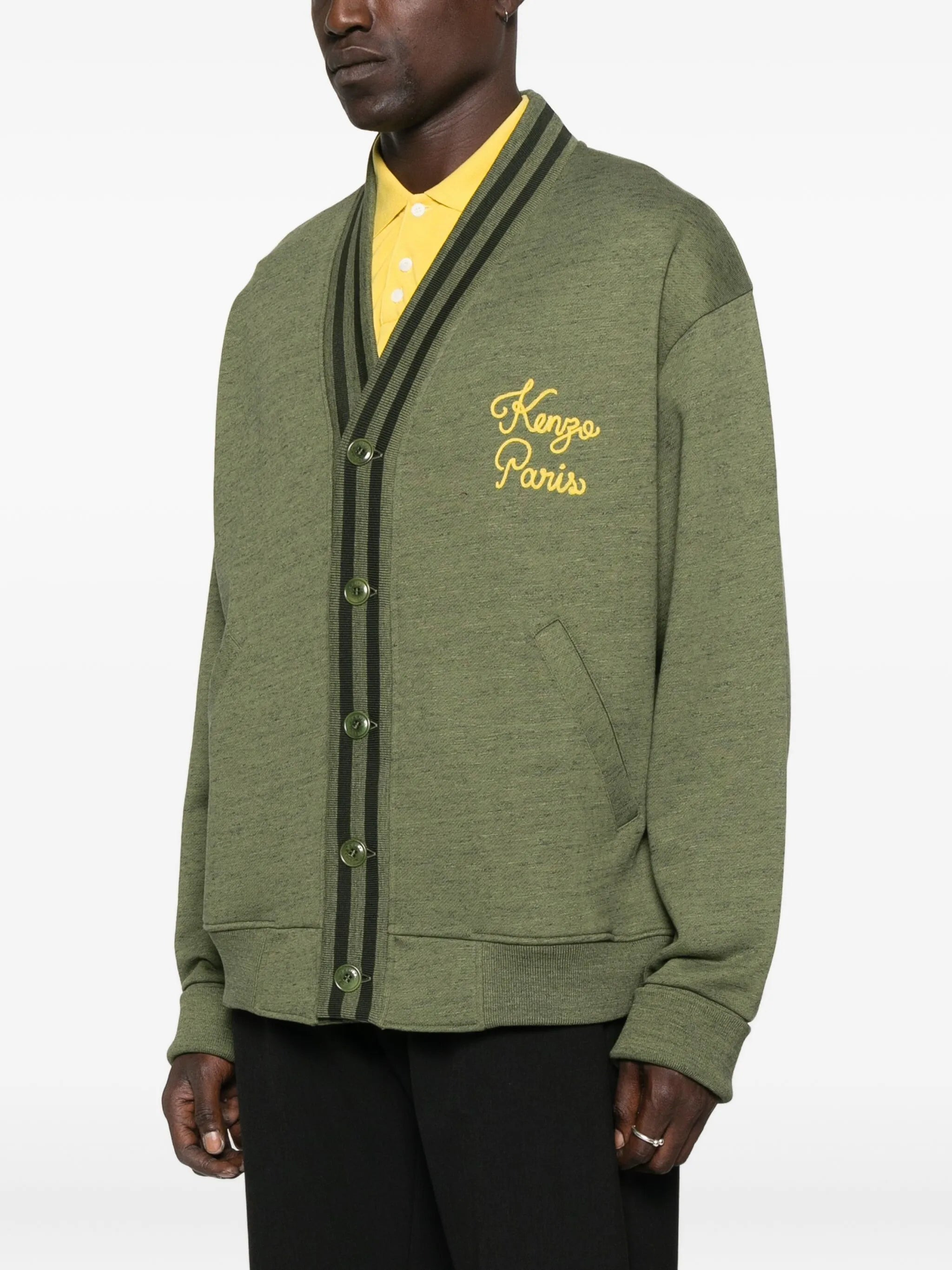 Kenzo Paris Chainstitch-embroidered V-neck Cardigan - 4