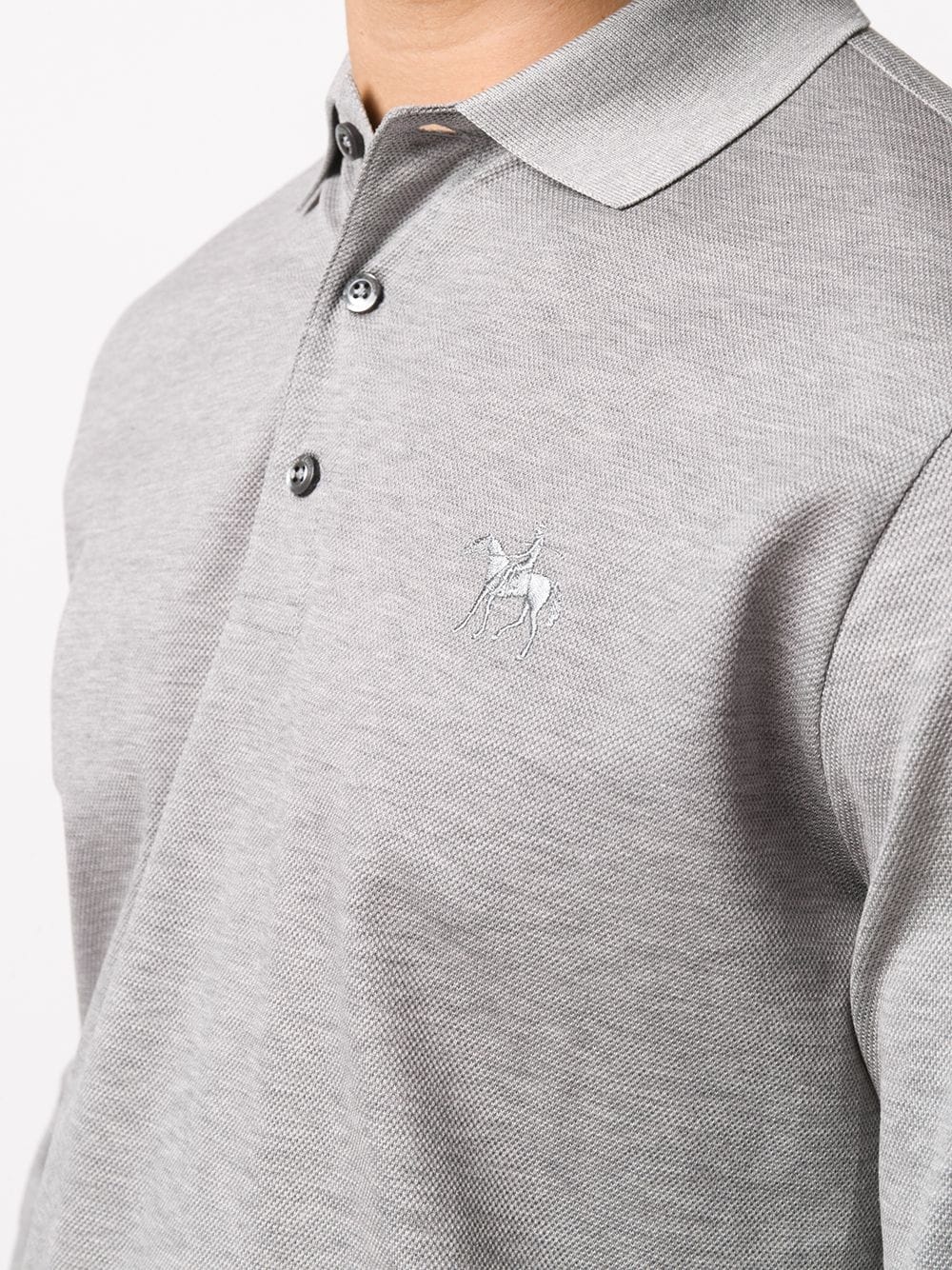 embroidered logo cotton polo shirt - 5