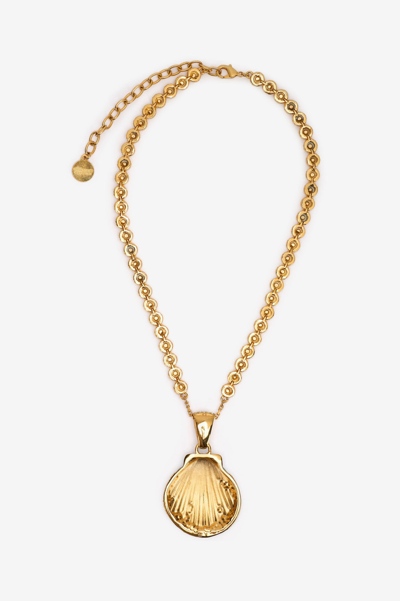 Necklace With Shell Pendant And Crystals 3