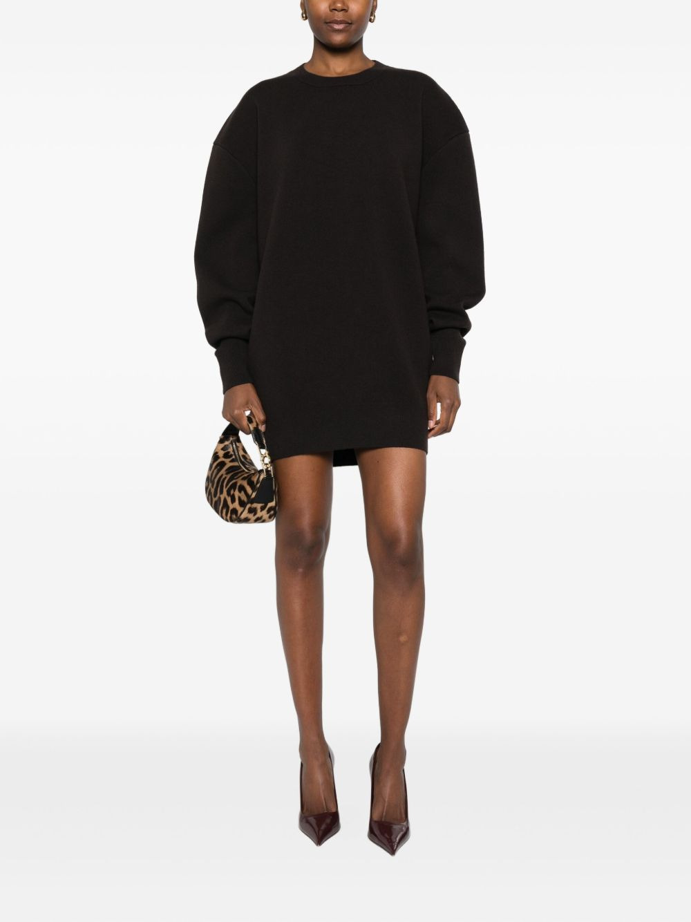 round-neck mini dress - 2
