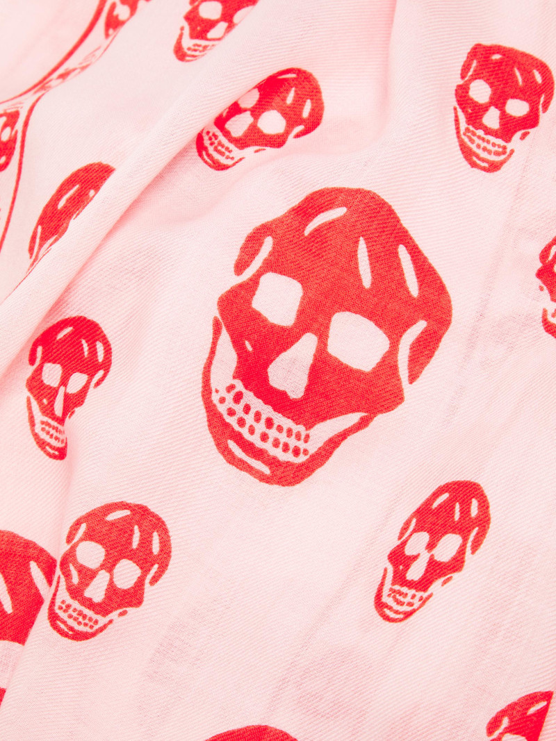 Women's Skull Wool Scarf - Rose Red 4