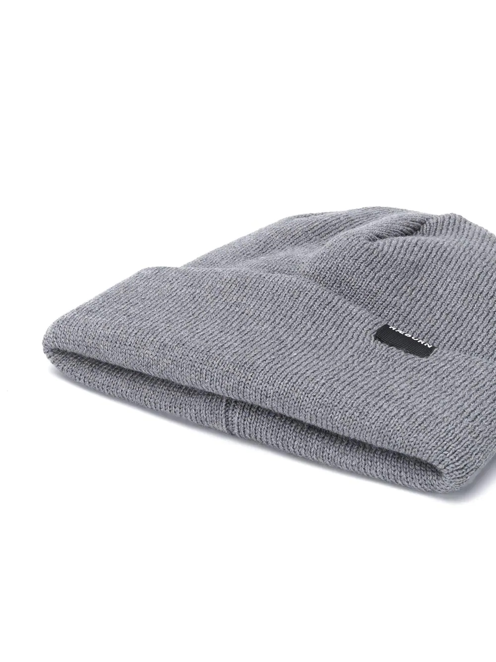 ribbed-knit logo patch beanie  - 2