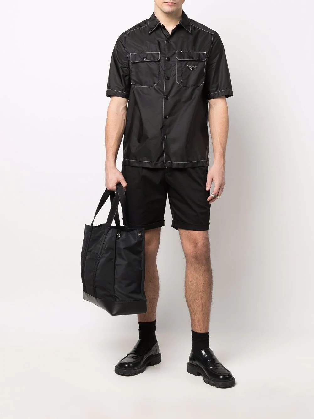 logo-embroidered tote - 2