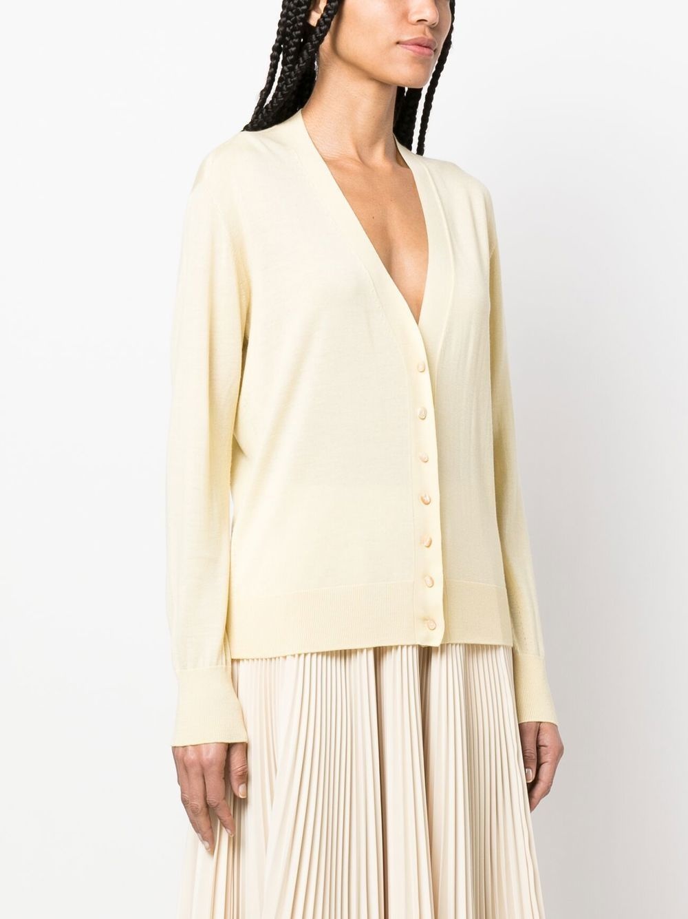 fine-knit V-neck cardigan - 3