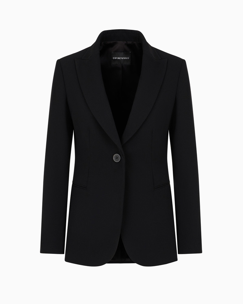 Single-breasted jacket in technical gabardine 1