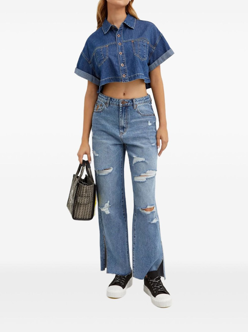 ONE TEASPOON cropped denim shirt outlook
