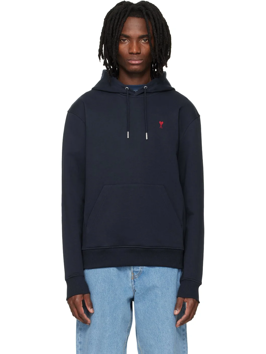 Navy Cotton Ami de Coeur Hoodie - 1
