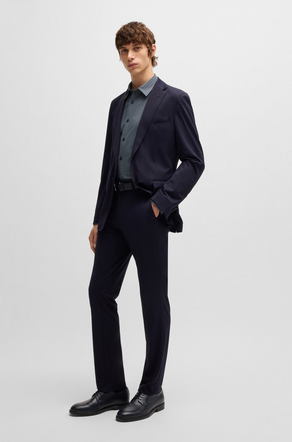 SLIM-FIT SHIRT IN PRINTED PERFORMANCE-STRETCH JERSEY - 4
