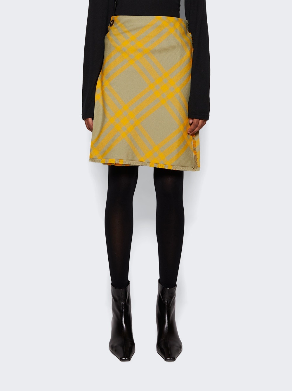 Ip Check Pattern Skirt Yellow - 3