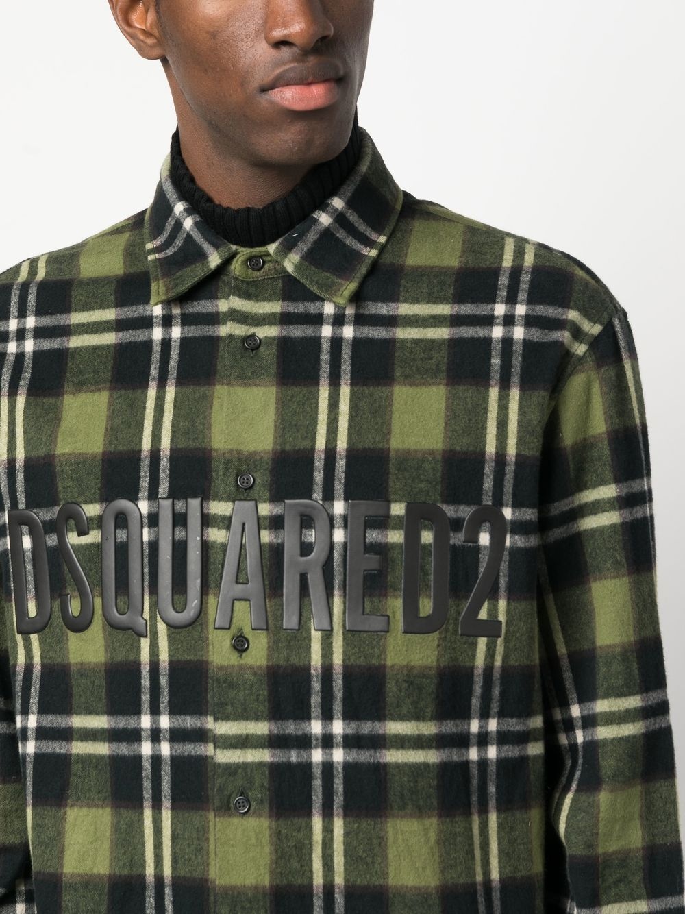 plaid-print flannel shirt - 5
