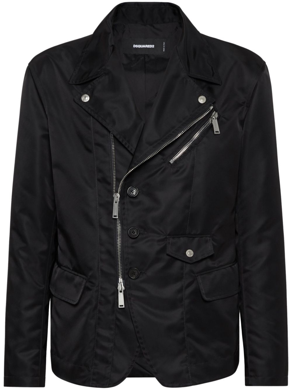 satin biker jacket - 1