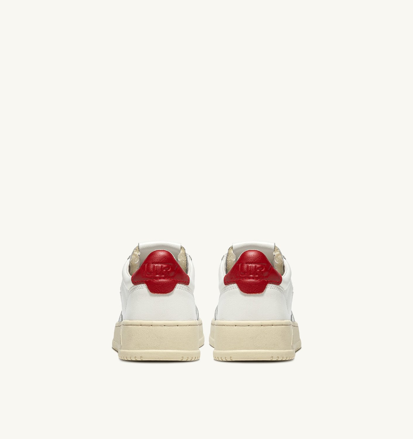 MEDALIST LOW SNEAKERS IN WHITE AND RED LEATHER - 3