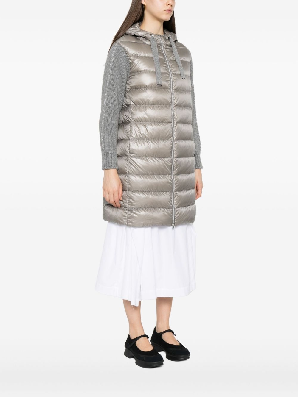 hooded quilted coat - 3