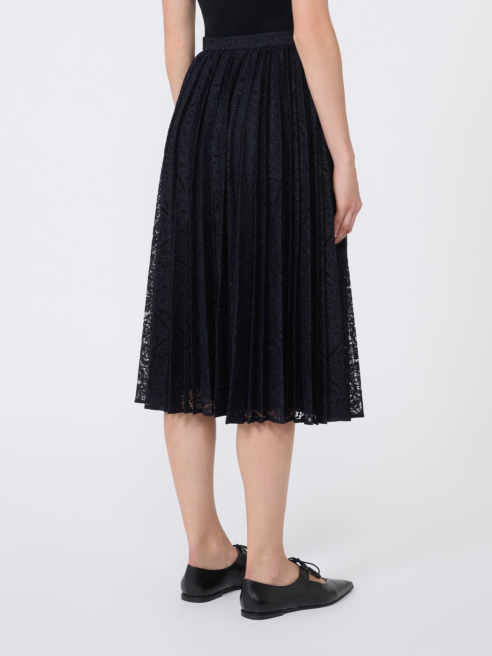 LEANDRO Plissé-pleated lace skirt - 4