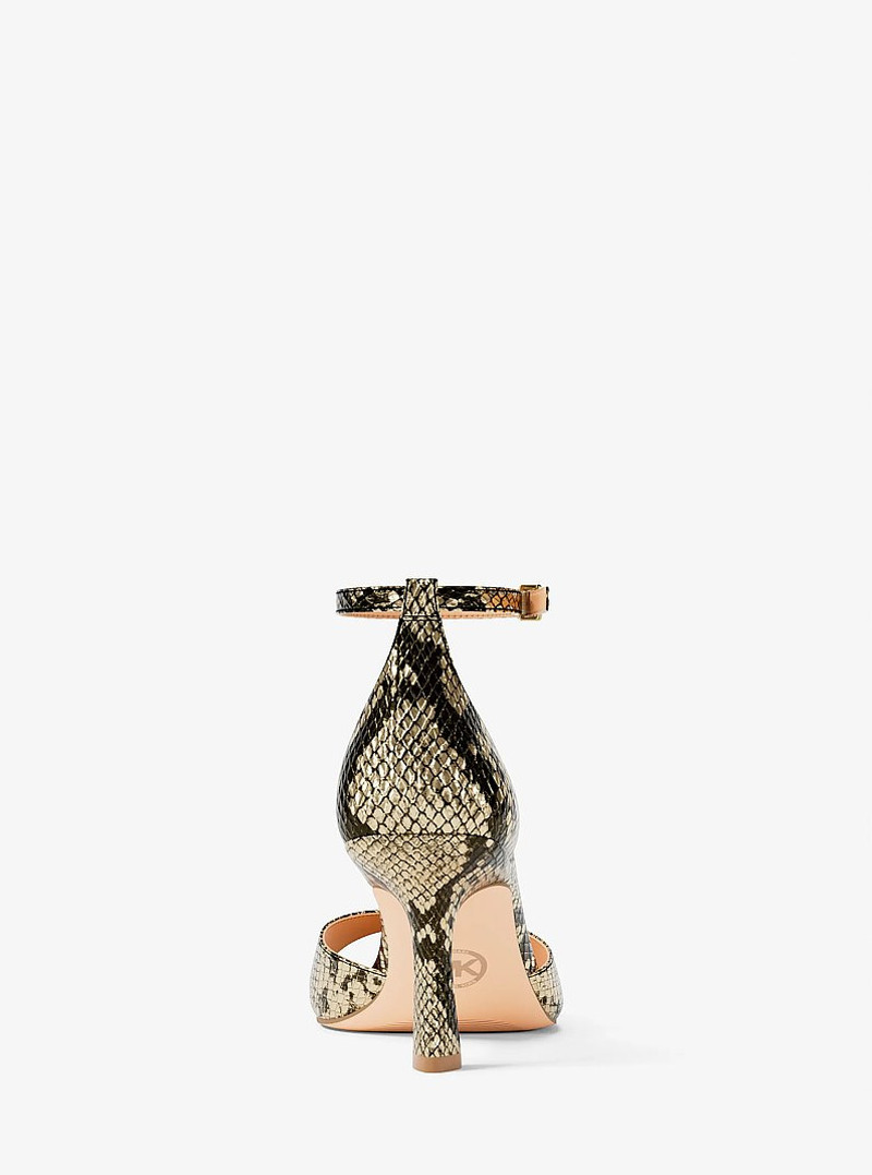 Amali Metallic Snake Embossed Sandal 4