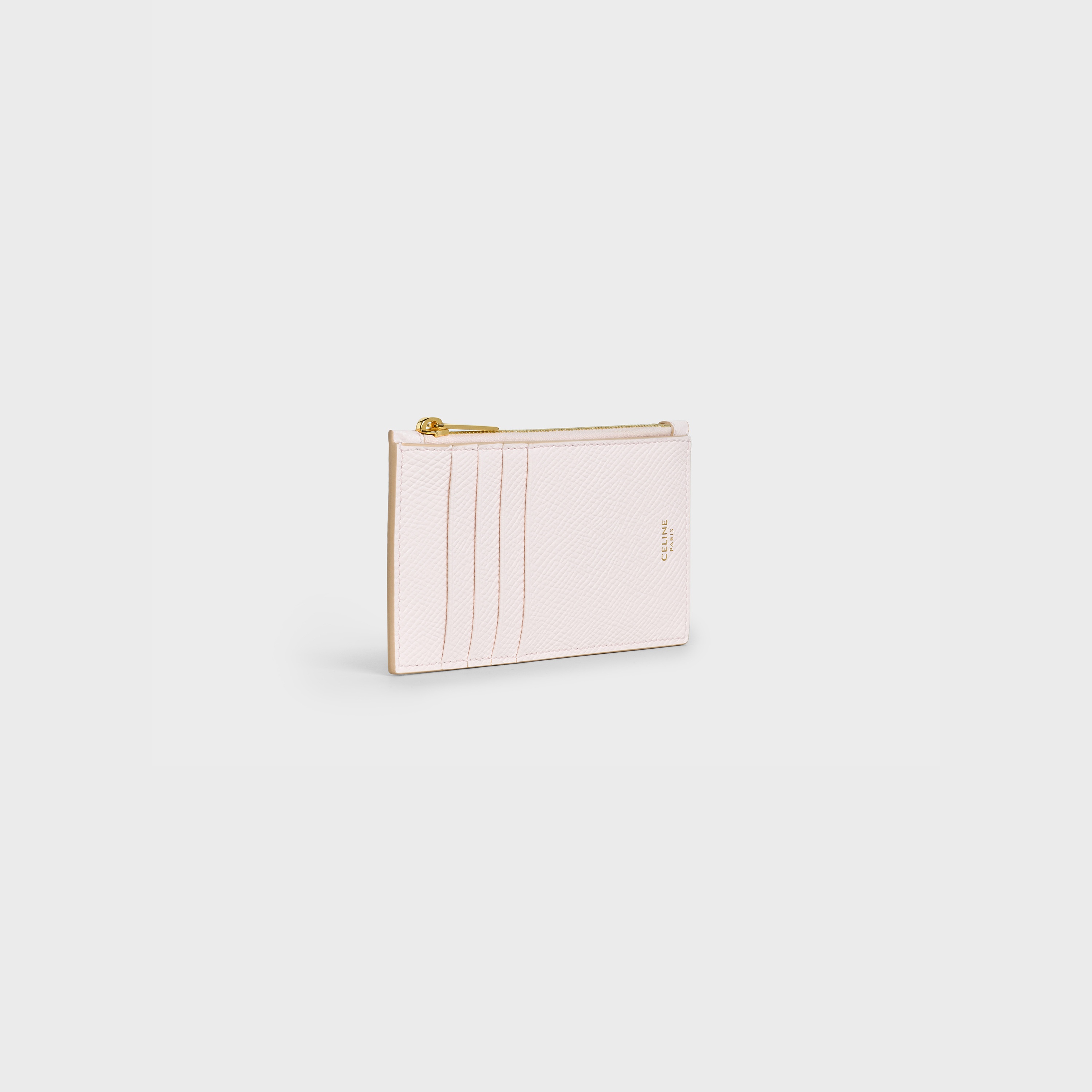 ZIPPED COMPACT CARD HOLDER IN GRAINED CALFSKIN - 2