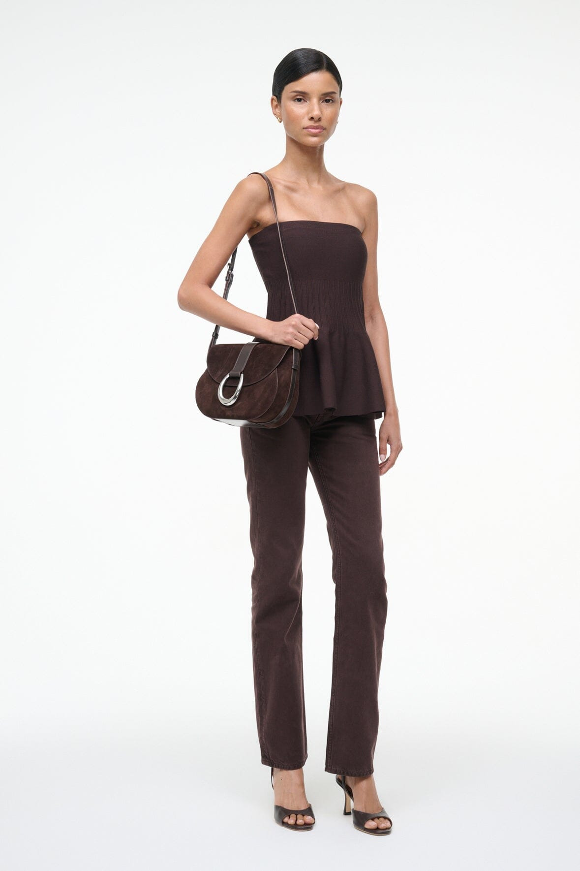 STAUD BELLA SADDLE BAG ESPRESSO SUEDE - 6