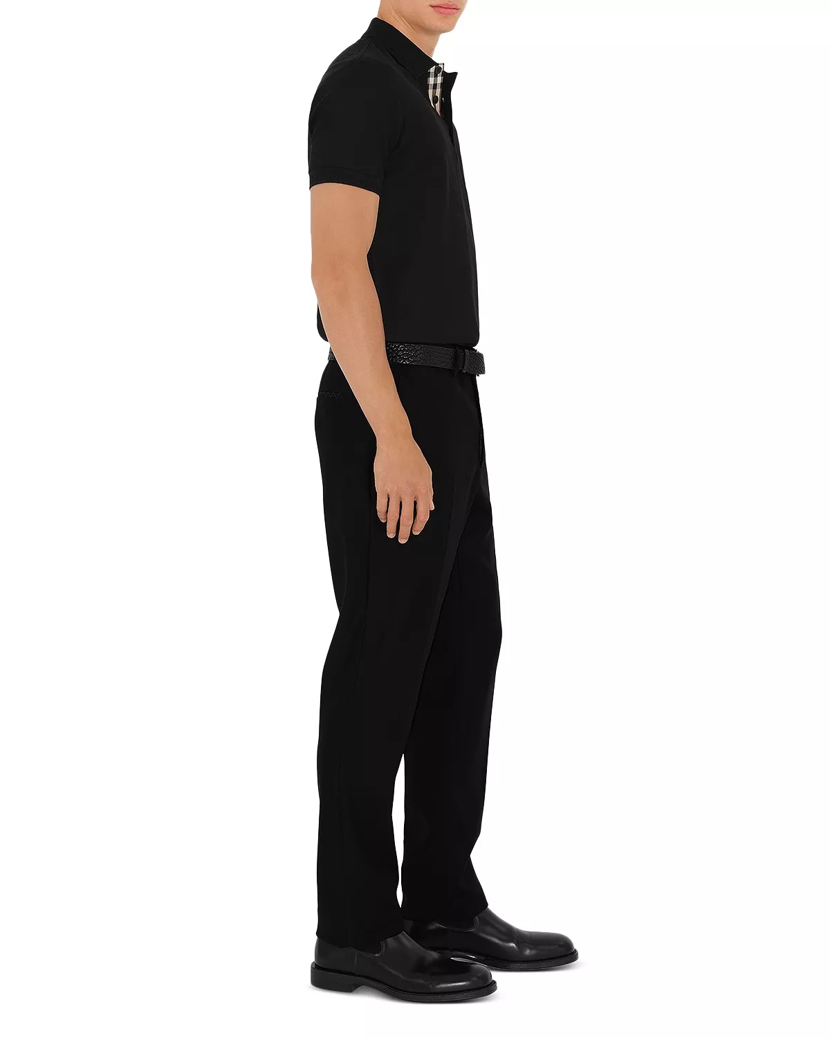Eddie Cotton Piqué Equestrian Knight Embroidered Slim Fit Check Placket Polo Shirt - 2