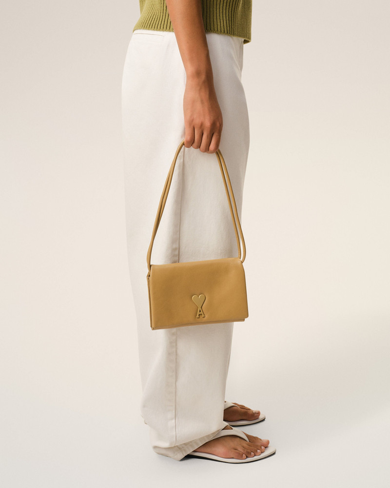 AMI Paris YELLOW COWHIDE LEATHER VOULEZ-VOUS WALLET ON STRAP outlook