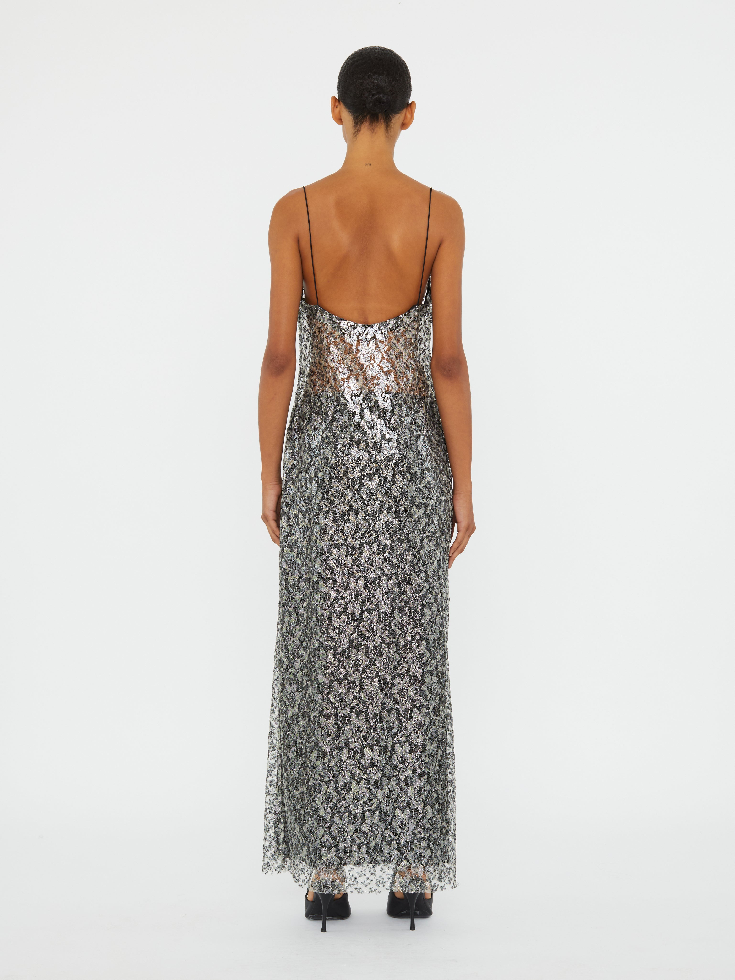 Sequined Lace Cami Dress - 5